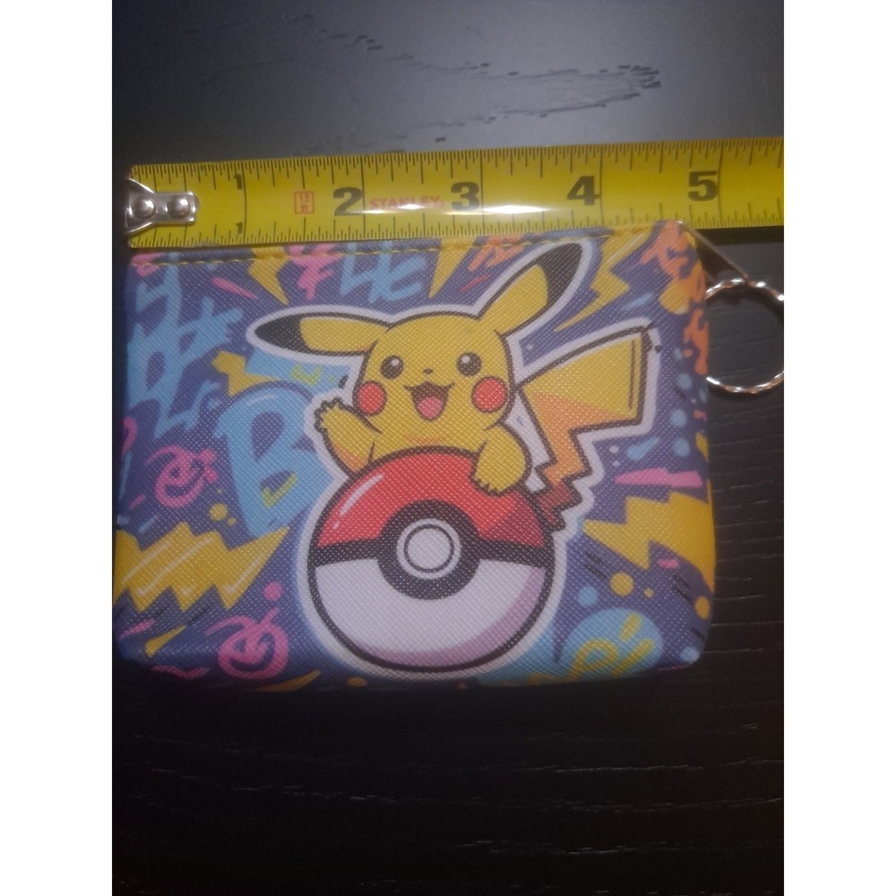 Pokemon Pikachu All Over Print ID Cardholder Coin Holder‎ Keychain Wallet